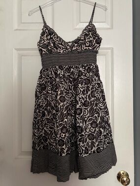 BCBGMaxAzria Black and White Floral Mini Dress